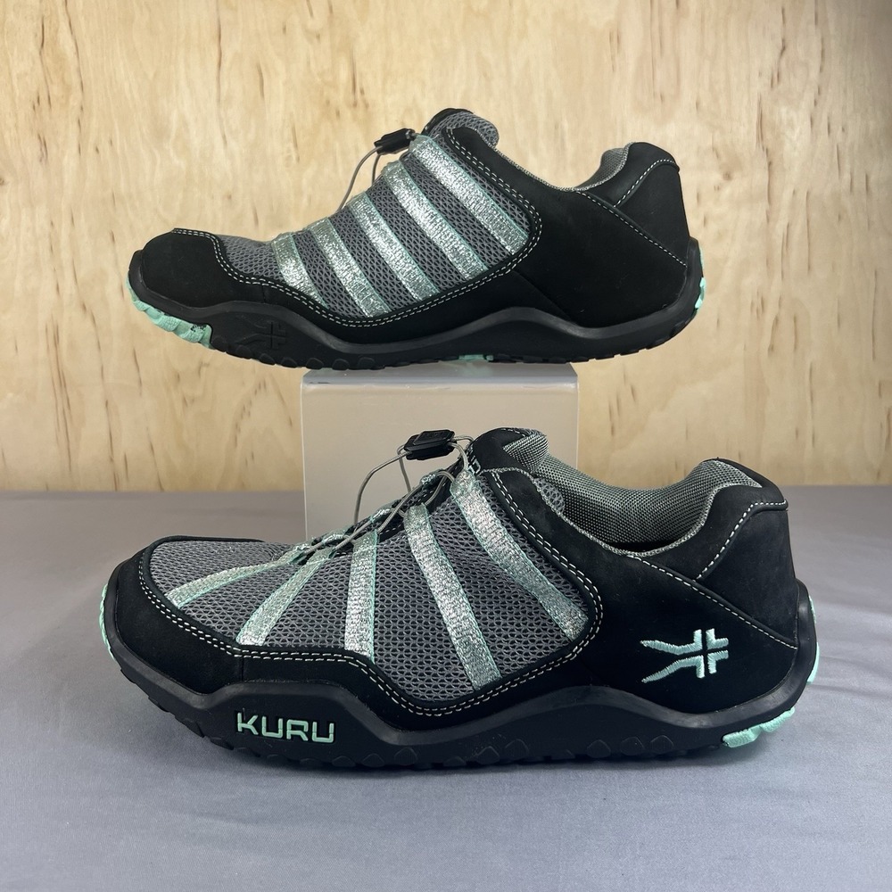 KURU Women's Size 9M Black Green Athletic Running Walking Shoes Sneakers